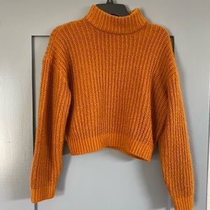 Chunky Burnt Orange Mockneck H&M Sweater